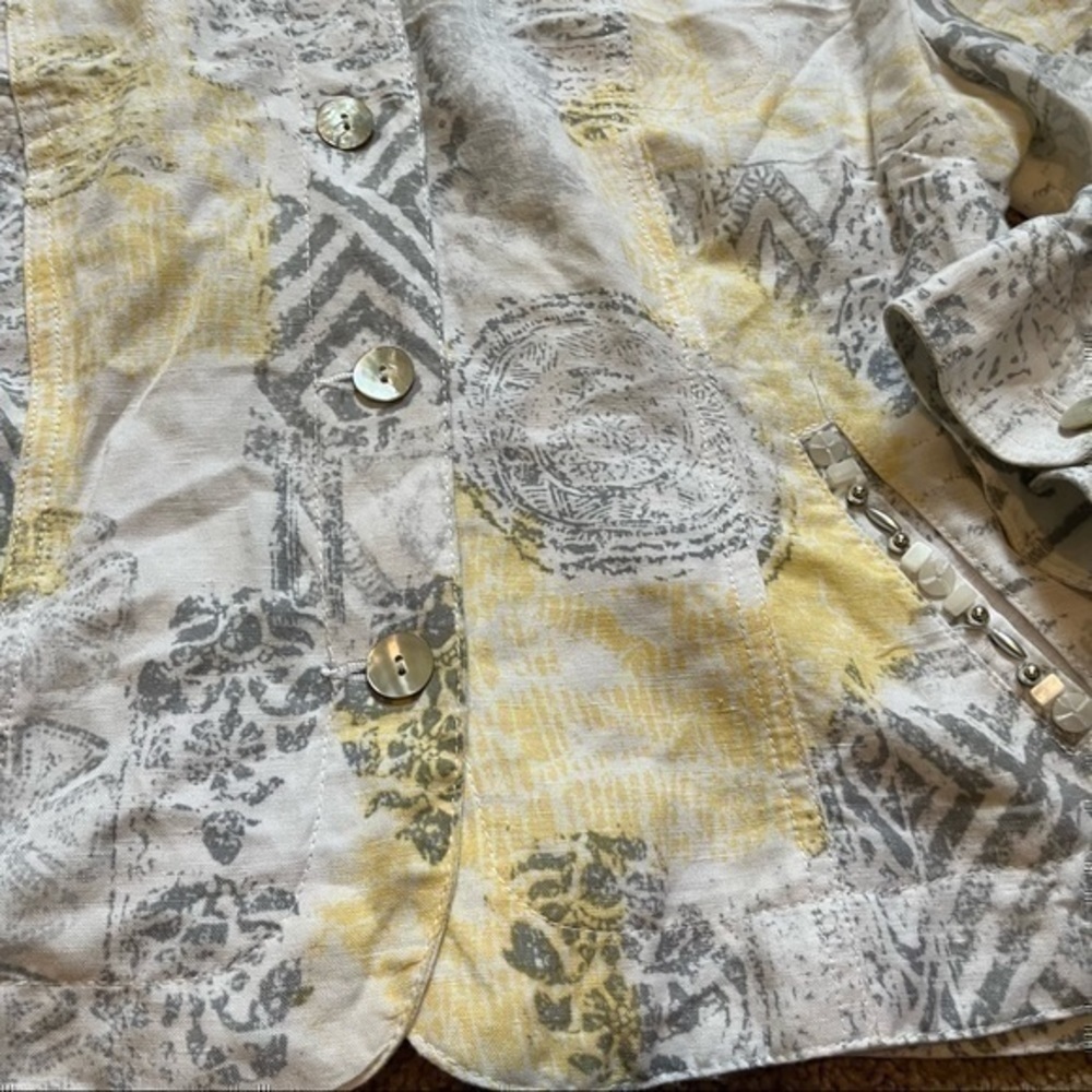 Ruby Rd. Linen beaded dress coat - Picture 3 of 10
